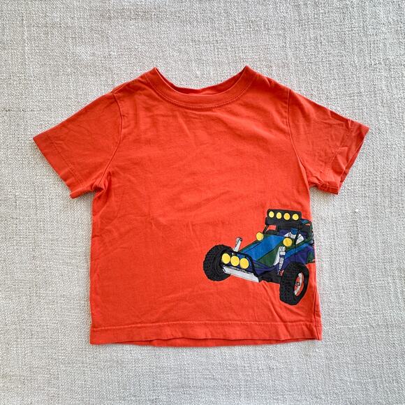Hanna Andersson Orange Race Car Graphic Tee GUC 4 - Picture 1 of 5